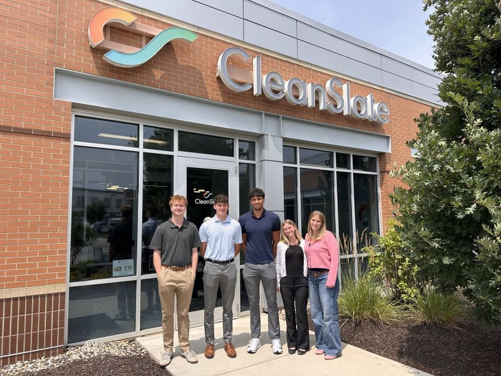 CleanSlate summer interns outside the office